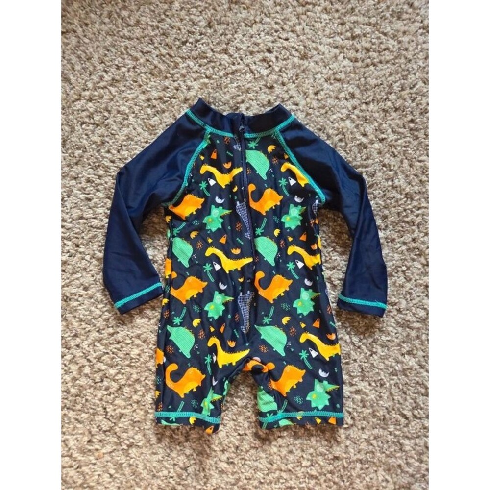 Boys Dinosaur one piece bathing suit rash guard